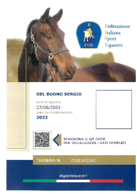 FISE la tessera di iscrizione alla Federazione